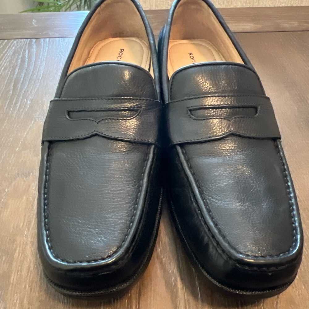 Rockport City Black Leather Men's Loafers   Soft leather Size 10 Wide